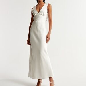 Plunge Cowl Back Maxi Dress